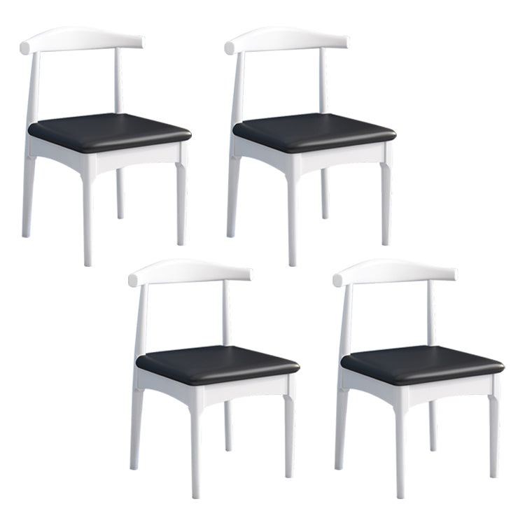 Scandinavian Style Wood Dining Chair Home Armless Open Back Dining Side Chair Black 4 Piece Set White Clearhalo ' kitchen&dining_furn' 'Dining Chairs' 'Dining Tables & Seating' 'dining_chair' 'furn' 'furn_dining_chair' 'Furniture' 'furniture_dining_chair' 'Kitchen & Dining Furniture' 'kitchen' 3597364