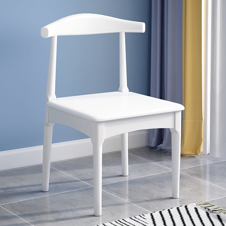Scandinavian Style Wood Dining Chair Home Armless Open Back Dining Side Chair White 1 Piece White Clearhalo ' kitchen&dining_furn' 'Dining Chairs' 'Dining Tables & Seating' 'dining_chair' 'furn' 'furn_dining_chair' 'Furniture' 'furniture_dining_chair' 'Kitchen & Dining Furniture' 'kitchen' 3597379