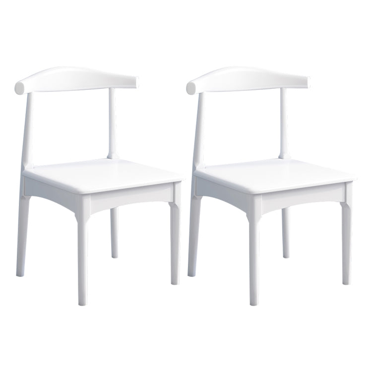 Scandinavian Style Wood Dining Chair Home Armless Open Back Dining Side Chair White 2 Piece Set White Clearhalo ' kitchen&dining_furn' 'Dining Chairs' 'Dining Tables & Seating' 'dining_chair' 'furn' 'furn_dining_chair' 'Furniture' 'furniture_dining_chair' 'Kitchen & Dining Furniture' 'kitchen' 3597381