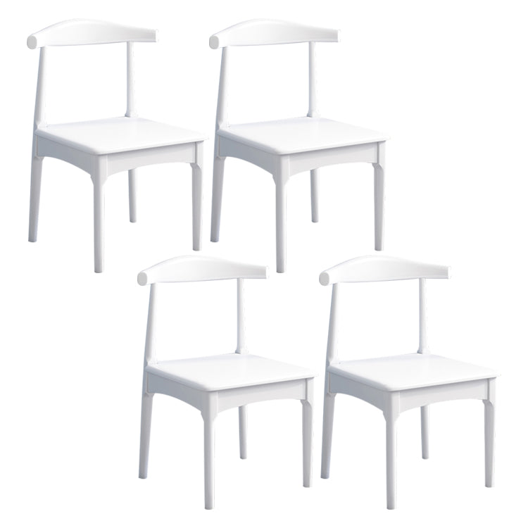 Scandinavian Style Wood Dining Chair Home Armless Open Back Dining Side Chair White 4 Piece Set White Clearhalo ' kitchen&dining_furn' 'Dining Chairs' 'Dining Tables & Seating' 'dining_chair' 'furn' 'furn_dining_chair' 'Furniture' 'furniture_dining_chair' 'Kitchen & Dining Furniture' 'kitchen' 3597382