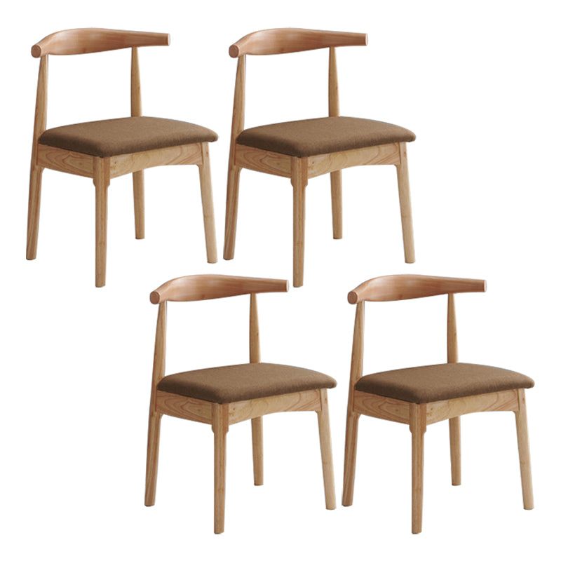 Scandinavian Style Wood Dining Chair Home Armless Open Back Dining Side Chair Coffee 4 Piece Set Natural Wood Clearhalo ' kitchen&dining_furn' 'Dining Chairs' 'Dining Tables & Seating' 'dining_chair' 'furn' 'furn_dining_chair' 'Furniture' 'furniture_dining_chair' 'Kitchen & Dining Furniture' 'kitchen' 3597385