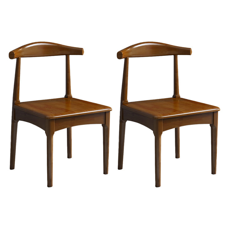 Scandinavian Style Wood Dining Chair Home Armless Open Back Dining Side Chair Walnut 2 Piece Set Walnut Clearhalo ' kitchen&dining_furn' 'Dining Chairs' 'Dining Tables & Seating' 'dining_chair' 'furn' 'furn_dining_chair' 'Furniture' 'furniture_dining_chair' 'Kitchen & Dining Furniture' 'kitchen' 3597386