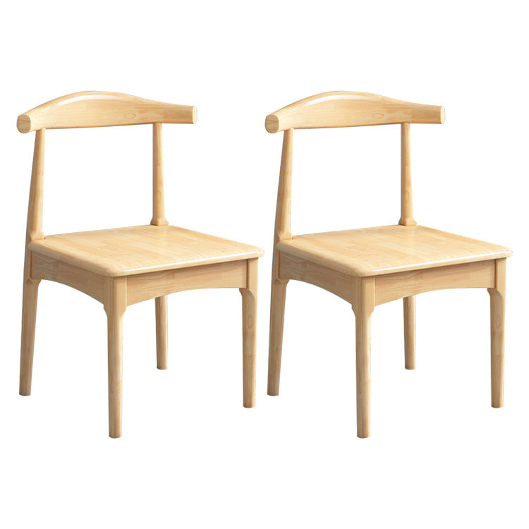 Scandinavian Style Wood Dining Chair Home Armless Open Back Dining Side Chair Wood 2 Piece Set Natural Wood Clearhalo ' kitchen&dining_furn' 'Dining Chairs' 'Dining Tables & Seating' 'dining_chair' 'furn' 'furn_dining_chair' 'Furniture' 'furniture_dining_chair' 'Kitchen & Dining Furniture' 'kitchen' 3597388