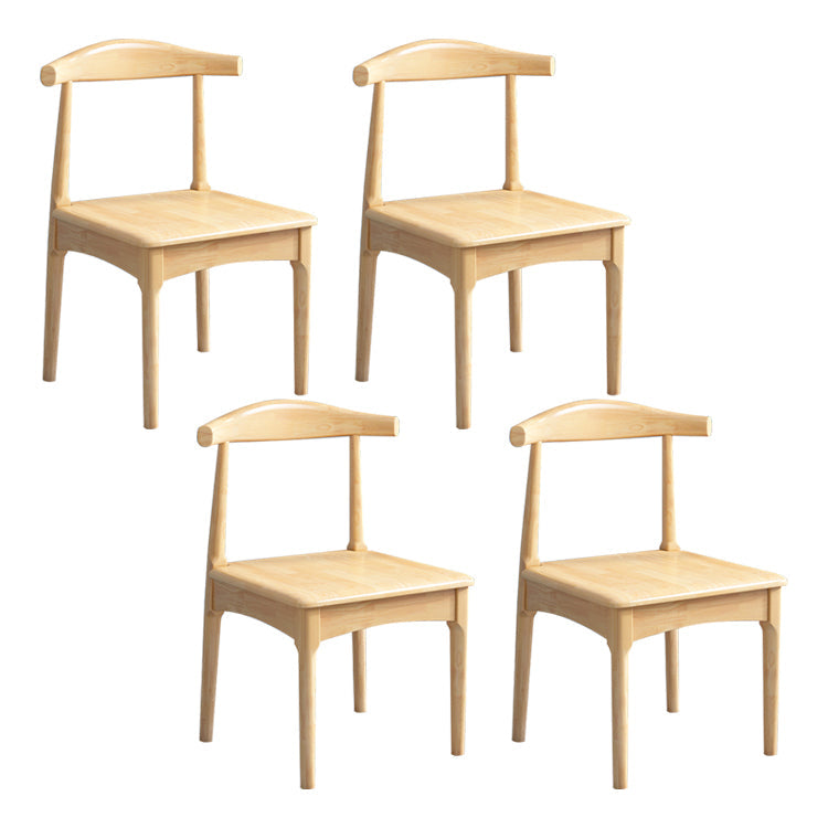 Scandinavian Style Wood Dining Chair Home Armless Open Back Dining Side Chair Wood 4 Piece Set Natural Wood Clearhalo ' kitchen&dining_furn' 'Dining Chairs' 'Dining Tables & Seating' 'dining_chair' 'furn' 'furn_dining_chair' 'Furniture' 'furniture_dining_chair' 'Kitchen & Dining Furniture' 'kitchen' 3597389