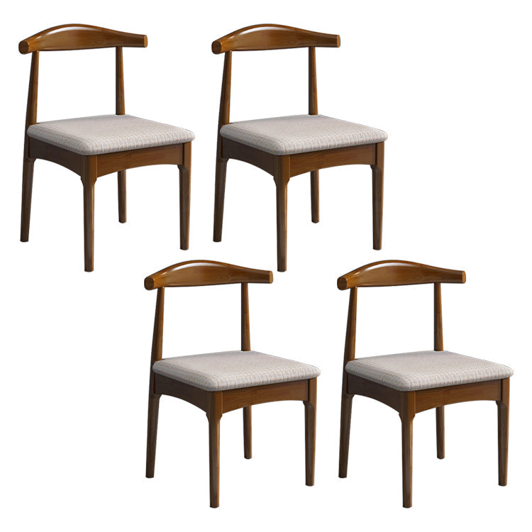Scandinavian Style Wood Dining Chair Home Armless Open Back Dining Side Chair Grey 4 Piece Set Walnut Clearhalo ' kitchen&dining_furn' 'Dining Chairs' 'Dining Tables & Seating' 'dining_chair' 'furn' 'furn_dining_chair' 'Furniture' 'furniture_dining_chair' 'Kitchen & Dining Furniture' 'kitchen' 3597392
