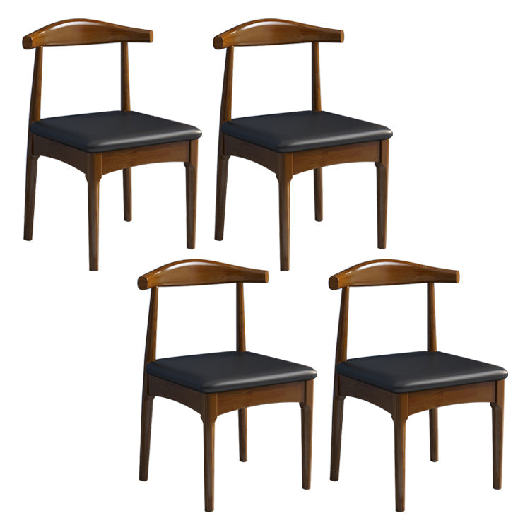 Scandinavian Style Wood Dining Chair Home Armless Open Back Dining Side Chair Black 4 Piece Set Walnut Clearhalo ' kitchen&dining_furn' 'Dining Chairs' 'Dining Tables & Seating' 'dining_chair' 'furn' 'furn_dining_chair' 'Furniture' 'furniture_dining_chair' 'Kitchen & Dining Furniture' 'kitchen' 3597394