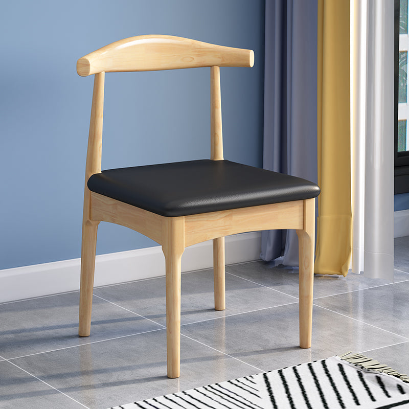 Scandinavian Style Wood Dining Chair Home Armless Open Back Dining Side Chair Black 1 Piece Natural Wood Clearhalo ' kitchen&dining_furn' 'Dining Chairs' 'Dining Tables & Seating' 'dining_chair' 'furn' 'furn_dining_chair' 'Furniture' 'furniture_dining_chair' 'Kitchen & Dining Furniture' 'kitchen' 3597395