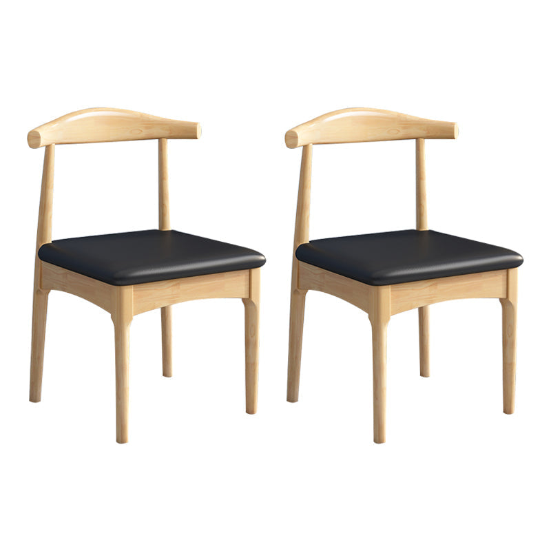 Scandinavian Style Wood Dining Chair Home Armless Open Back Dining Side Chair Black 2 Piece Set Natural Wood Clearhalo ' kitchen&dining_furn' 'Dining Chairs' 'Dining Tables & Seating' 'dining_chair' 'furn' 'furn_dining_chair' 'Furniture' 'furniture_dining_chair' 'Kitchen & Dining Furniture' 'kitchen' 3597396