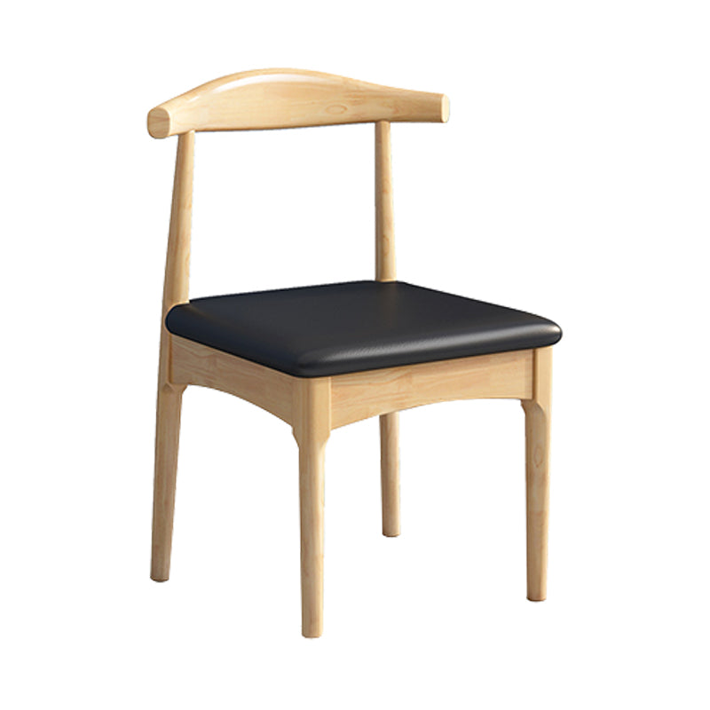 Scandinavian Style Wood Dining Chair Home Armless Open Back Dining Side Chair Matte Black 1 Piece Natural Wood Clearhalo ' kitchen&dining_furn' 'Dining Chairs' 'Dining Tables & Seating' 'dining_chair' 'furn' 'furn_dining_chair' 'Furniture' 'furniture_dining_chair' 'Kitchen & Dining Furniture' 'kitchen' 3597398