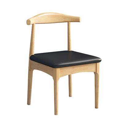 Scandinavian Style Wood Dining Chair Home Armless Open Back Dining Side Chair Matte Black 1 Piece Natural Wood Clearhalo ' kitchen&dining_furn' 'Dining Chairs' 'Dining Tables & Seating' 'dining_chair' 'furn' 'furn_dining_chair' 'Furniture' 'furniture_dining_chair' 'Kitchen & Dining Furniture' 'kitchen' 3597398