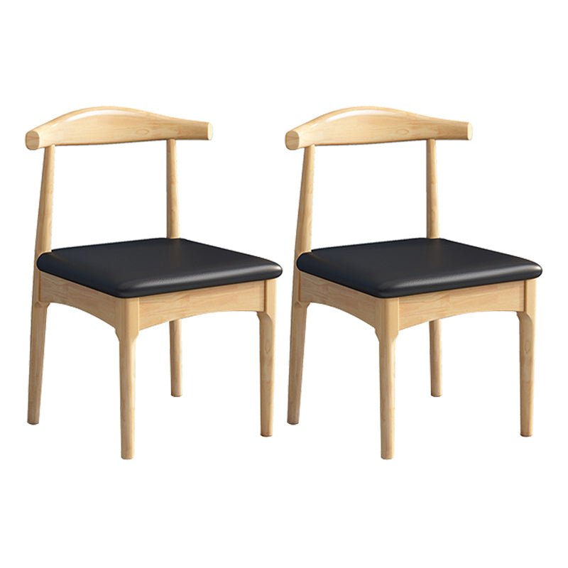 Scandinavian Style Wood Dining Chair Home Armless Open Back Dining Side Chair Matte Black 2 Piece Set Natural Wood Clearhalo ' kitchen&dining_furn' 'Dining Chairs' 'Dining Tables & Seating' 'dining_chair' 'furn' 'furn_dining_chair' 'Furniture' 'furniture_dining_chair' 'Kitchen & Dining Furniture' 'kitchen' 3597399
