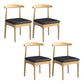 Scandinavian Style Wood Dining Chair Home Armless Open Back Dining Side Chair Matte Black 4 Piece Set Natural Wood Clearhalo ' kitchen&dining_furn' 'Dining Chairs' 'Dining Tables & Seating' 'dining_chair' 'furn' 'furn_dining_chair' 'Furniture' 'furniture_dining_chair' 'Kitchen & Dining Furniture' 'kitchen' 3597400