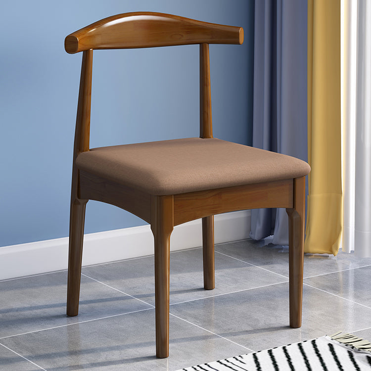 Scandinavian Style Wood Dining Chair Home Armless Open Back Dining Side Chair Coffee 1 Piece Walnut Clearhalo ' kitchen&dining_furn' 'Dining Chairs' 'Dining Tables & Seating' 'dining_chair' 'furn' 'furn_dining_chair' 'Furniture' 'furniture_dining_chair' 'Kitchen & Dining Furniture' 'kitchen' 3597401