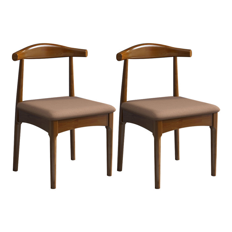 Scandinavian Style Wood Dining Chair Home Armless Open Back Dining Side Chair Coffee 2 Piece Set Walnut Clearhalo ' kitchen&dining_furn' 'Dining Chairs' 'Dining Tables & Seating' 'dining_chair' 'furn' 'furn_dining_chair' 'Furniture' 'furniture_dining_chair' 'Kitchen & Dining Furniture' 'kitchen' 3597402