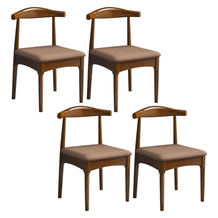 Scandinavian Style Wood Dining Chair Home Armless Open Back Dining Side Chair Coffee 4 Piece Set Walnut Clearhalo ' kitchen&dining_furn' 'Dining Chairs' 'Dining Tables & Seating' 'dining_chair' 'furn' 'furn_dining_chair' 'Furniture' 'furniture_dining_chair' 'Kitchen & Dining Furniture' 'kitchen' 3597403
