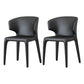 Faux Leather Contemporary Dining Room Chair Matte Finish Wingback Side Dining Chair Black 2 Piece Set Clearhalo ' kitchen&dining_furn' 'Dining Chairs' 'Dining Tables & Seating' 'dining_chair' 'furn' 'furn_dining_chair' 'Furniture' 'furniture_dining_chair' 'Kitchen & Dining Furniture' 'kitchen' 3597407