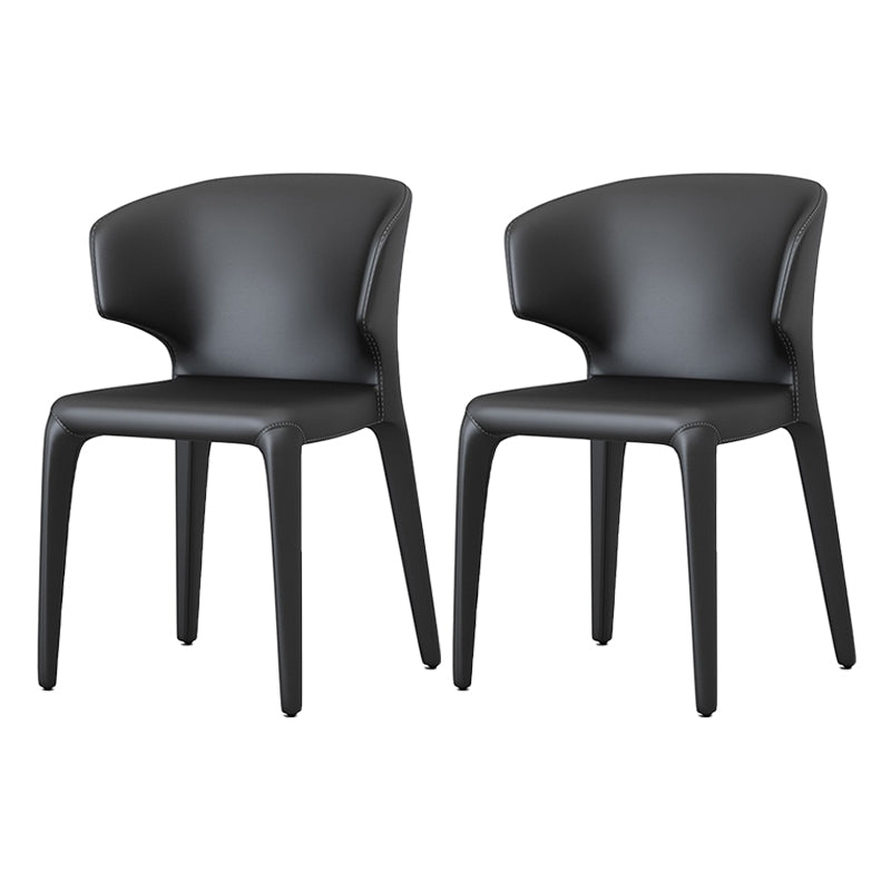 Faux Leather Contemporary Dining Room Chair Matte Finish Wingback Side Dining Chair Black 2 Piece Set Clearhalo ' kitchen&dining_furn' 'Dining Chairs' 'Dining Tables & Seating' 'dining_chair' 'furn' 'furn_dining_chair' 'Furniture' 'furniture_dining_chair' 'Kitchen & Dining Furniture' 'kitchen' 3597407