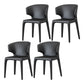 Faux Leather Contemporary Dining Room Chair Matte Finish Wingback Side Dining Chair Black 4 Piece Set Clearhalo ' kitchen&dining_furn' 'Dining Chairs' 'Dining Tables & Seating' 'dining_chair' 'furn' 'furn_dining_chair' 'Furniture' 'furniture_dining_chair' 'Kitchen & Dining Furniture' 'kitchen' 3597408