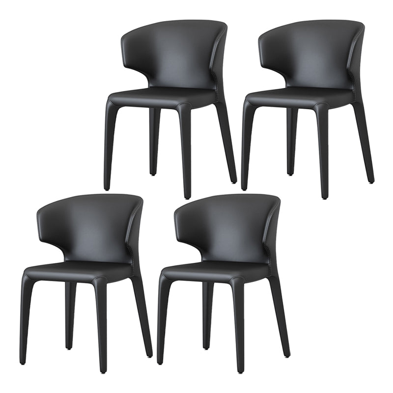 Faux Leather Contemporary Dining Room Chair Matte Finish Wingback Side Dining Chair Black 4 Piece Set Clearhalo ' kitchen&dining_furn' 'Dining Chairs' 'Dining Tables & Seating' 'dining_chair' 'furn' 'furn_dining_chair' 'Furniture' 'furniture_dining_chair' 'Kitchen & Dining Furniture' 'kitchen' 3597408