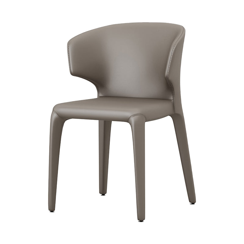 Faux Leather Contemporary Dining Room Chair Matte Finish Wingback Side Dining Chair Grey 1 Piece Clearhalo ' kitchen&dining_furn' 'Dining Chairs' 'Dining Tables & Seating' 'dining_chair' 'furn' 'furn_dining_chair' 'Furniture' 'furniture_dining_chair' 'Kitchen & Dining Furniture' 'kitchen' 3597422
