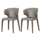 Faux Leather Contemporary Dining Room Chair Matte Finish Wingback Side Dining Chair Grey 2 Piece Set Clearhalo ' kitchen&dining_furn' 'Dining Chairs' 'Dining Tables & Seating' 'dining_chair' 'furn' 'furn_dining_chair' 'Furniture' 'furniture_dining_chair' 'Kitchen & Dining Furniture' 'kitchen' 3597423