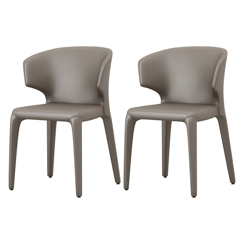 Faux Leather Contemporary Dining Room Chair Matte Finish Wingback Side Dining Chair Grey 2 Piece Set Clearhalo ' kitchen&dining_furn' 'Dining Chairs' 'Dining Tables & Seating' 'dining_chair' 'furn' 'furn_dining_chair' 'Furniture' 'furniture_dining_chair' 'Kitchen & Dining Furniture' 'kitchen' 3597423