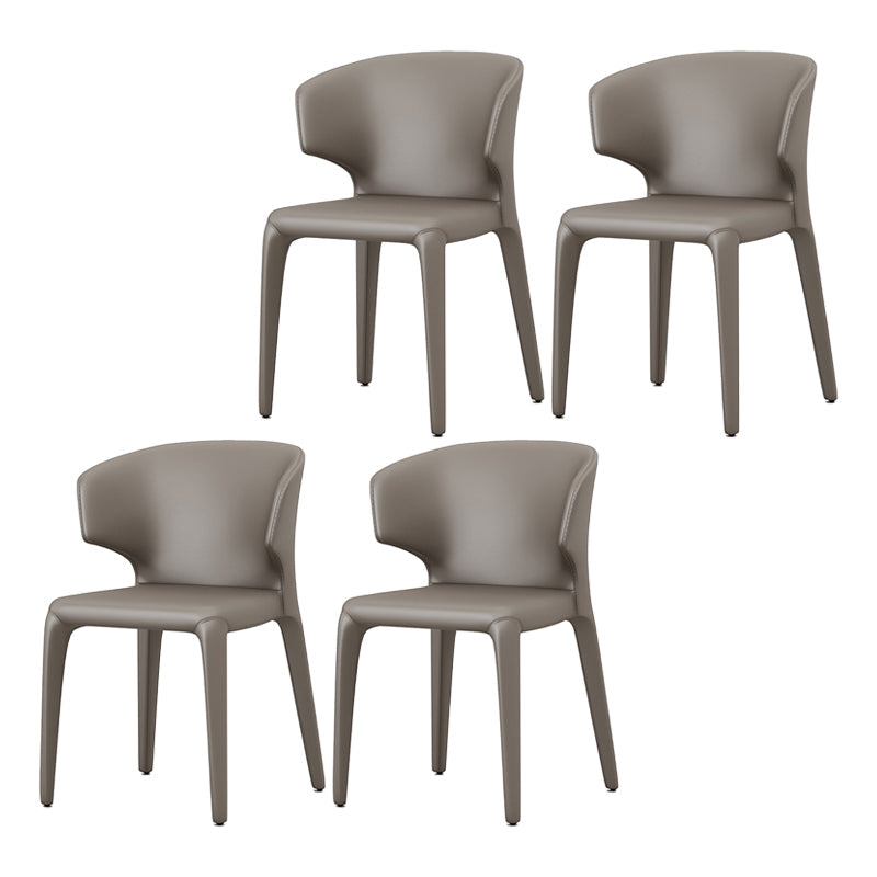 Faux Leather Contemporary Dining Room Chair Matte Finish Wingback Side Dining Chair Grey 4 Piece Set Clearhalo ' kitchen&dining_furn' 'Dining Chairs' 'Dining Tables & Seating' 'dining_chair' 'furn' 'furn_dining_chair' 'Furniture' 'furniture_dining_chair' 'Kitchen & Dining Furniture' 'kitchen' 3597424