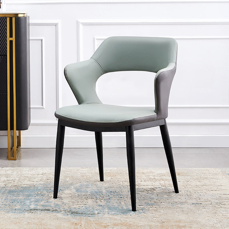 Dining Room Leather Dining Chair Contemporary Open Back Dining Arm Chair Green 1 Piece Clearhalo ' kitchen&dining_furn' 'Dining Chairs' 'Dining Tables & Seating' 'dining_chair' 'furn' 'furn_dining_chair' 'Furniture' 'furniture_dining_chair' 'Kitchen & Dining Furniture' 'kitchen' 3597434