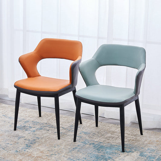 Dining Room Leather Dining Chair Contemporary Open Back Dining Arm Chair Clearhalo ' kitchen&dining_furn' 'Dining Chairs' 'Dining Tables & Seating' 'dining_chair' 'furn' 'furn_dining_chair' 'Furniture' 'furniture_dining_chair' 'Kitchen & Dining Furniture' 'kitchen' 3597435