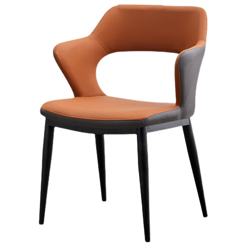 Dining Room Leather Dining Chair Contemporary Open Back Dining Arm Chair Clearhalo ' kitchen&dining_furn' 'Dining Chairs' 'Dining Tables & Seating' 'dining_chair' 'furn' 'furn_dining_chair' 'Furniture' 'furniture_dining_chair' 'Kitchen & Dining Furniture' 'kitchen' 3597436