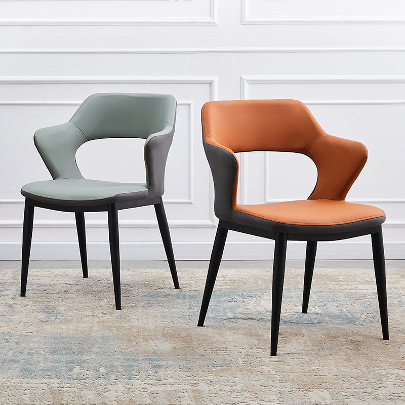 Dining Room Leather Dining Chair Contemporary Open Back Dining Arm Chair Clearhalo ' kitchen&dining_furn' 'Dining Chairs' 'Dining Tables & Seating' 'dining_chair' 'furn' 'furn_dining_chair' 'Furniture' 'furniture_dining_chair' 'Kitchen & Dining Furniture' 'kitchen' 3597454