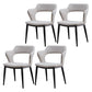 Dining Room Leather Dining Chair Contemporary Open Back Dining Arm Chair Light Gray 4 Piece Set Clearhalo ' kitchen&dining_furn' 'Dining Chairs' 'Dining Tables & Seating' 'dining_chair' 'furn' 'furn_dining_chair' 'Furniture' 'furniture_dining_chair' 'Kitchen & Dining Furniture' 'kitchen' 3597459