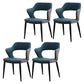 Dining Room Leather Dining Chair Contemporary Open Back Dining Arm Chair Blue 4 Piece Set Clearhalo ' kitchen&dining_furn' 'Dining Chairs' 'Dining Tables & Seating' 'dining_chair' 'furn' 'furn_dining_chair' 'Furniture' 'furniture_dining_chair' 'Kitchen & Dining Furniture' 'kitchen' 3597462