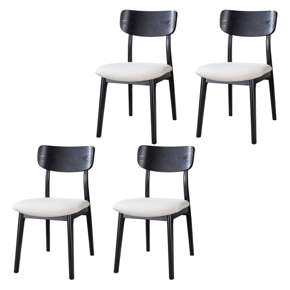 Wood Industrial Style Dining Chair Indoor-Outdoor Open Back Dining Side Chair White 4 Piece Set Black Clearhalo ' kitchen&dining_furn' 'Dining Chairs' 'Dining Tables & Seating' 'dining_chair' 'furn' 'furn_dining_chair' 'Furniture' 'furniture_dining_chair' 'Kitchen & Dining Furniture' 'kitchen' 3597468