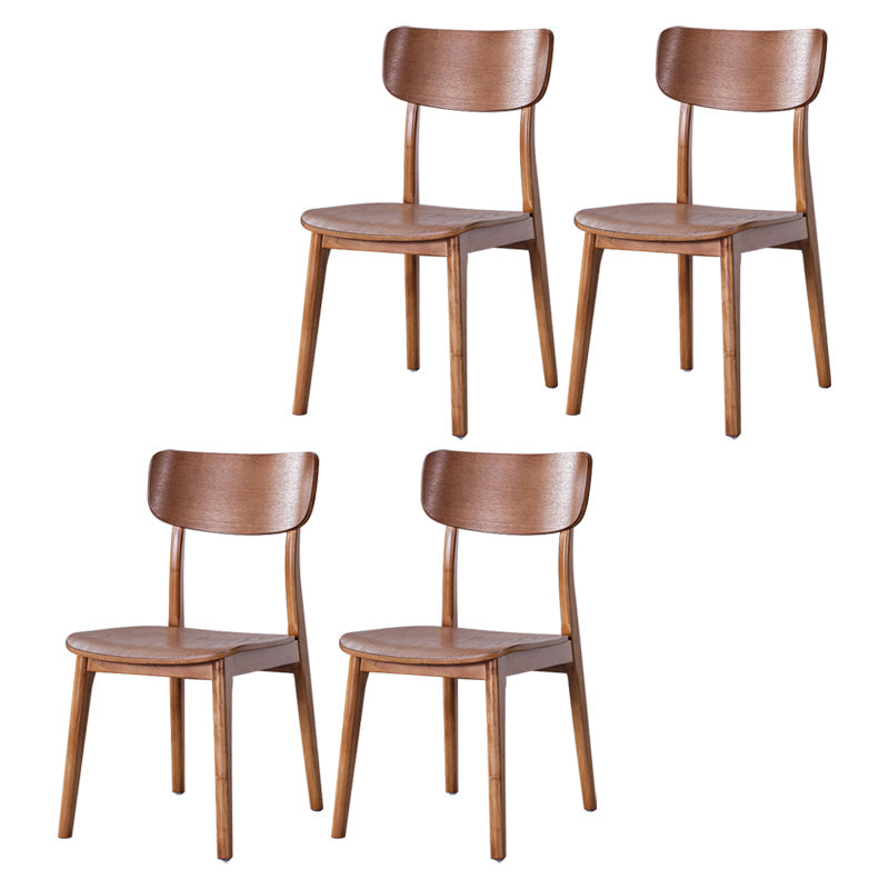 Wood Industrial Style Dining Chair Indoor-Outdoor Open Back Dining Side Chair Brown 4 Piece Set Walnut Clearhalo ' kitchen&dining_furn' 'Dining Chairs' 'Dining Tables & Seating' 'dining_chair' 'furn' 'furn_dining_chair' 'Furniture' 'furniture_dining_chair' 'Kitchen & Dining Furniture' 'kitchen' 3597475