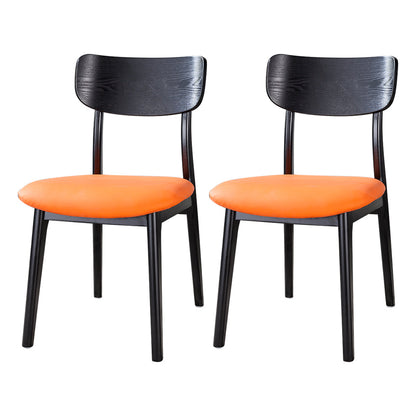 Wood Industrial Style Dining Chair Indoor-Outdoor Open Back Dining Side Chair Orange 2 Piece Set Black Clearhalo ' kitchen&dining_furn' 'Dining Chairs' 'Dining Tables & Seating' 'dining_chair' 'furn' 'furn_dining_chair' 'Furniture' 'furniture_dining_chair' 'Kitchen & Dining Furniture' 'kitchen' 3597484