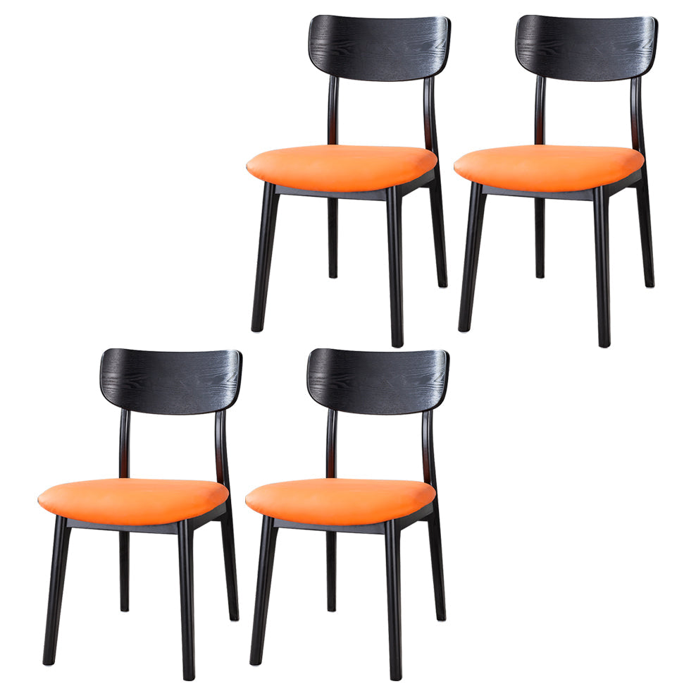 Wood Industrial Style Dining Chair Indoor-Outdoor Open Back Dining Side Chair Orange 4 Piece Set Black Clearhalo ' kitchen&dining_furn' 'Dining Chairs' 'Dining Tables & Seating' 'dining_chair' 'furn' 'furn_dining_chair' 'Furniture' 'furniture_dining_chair' 'Kitchen & Dining Furniture' 'kitchen' 3597486