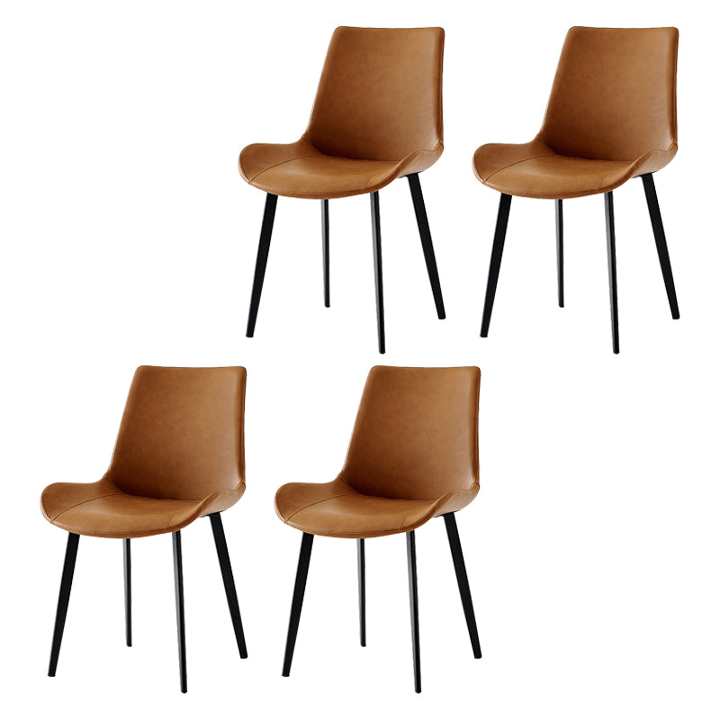 Contemporary Style High-density Sponge Cushion Chair of 18'' Wide Parsons Chair Orange 4 Piece Set Clearhalo ' kitchen&dining_furn' 'Dining Chairs' 'Dining Tables & Seating' 'dining_chair' 'furn' 'furn_dining_chair' 'Furniture' 'furniture_dining_chair' 'Kitchen & Dining Furniture' 'kitchen' 3597490