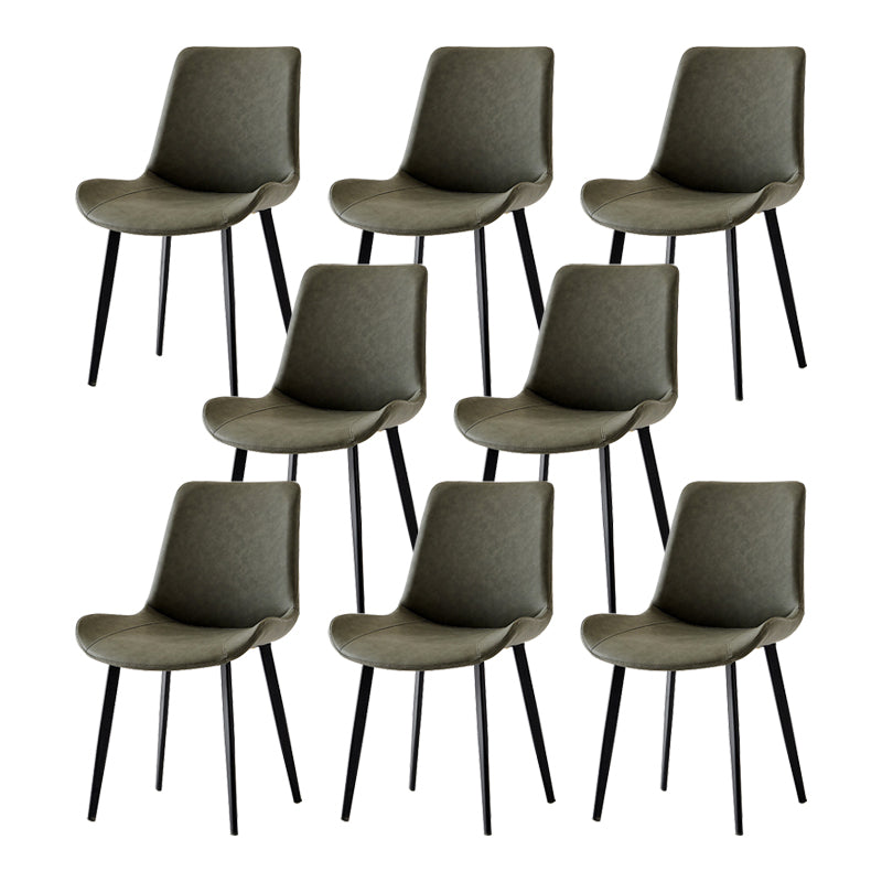 Contemporary Style High-density Sponge Cushion Chair of 18'' Wide Parsons Chair Grey 8 Piece Set Clearhalo ' kitchen&dining_furn' 'Dining Chairs' 'Dining Tables & Seating' 'dining_chair' 'furn' 'furn_dining_chair' 'Furniture' 'furniture_dining_chair' 'Kitchen & Dining Furniture' 'kitchen' 3597495