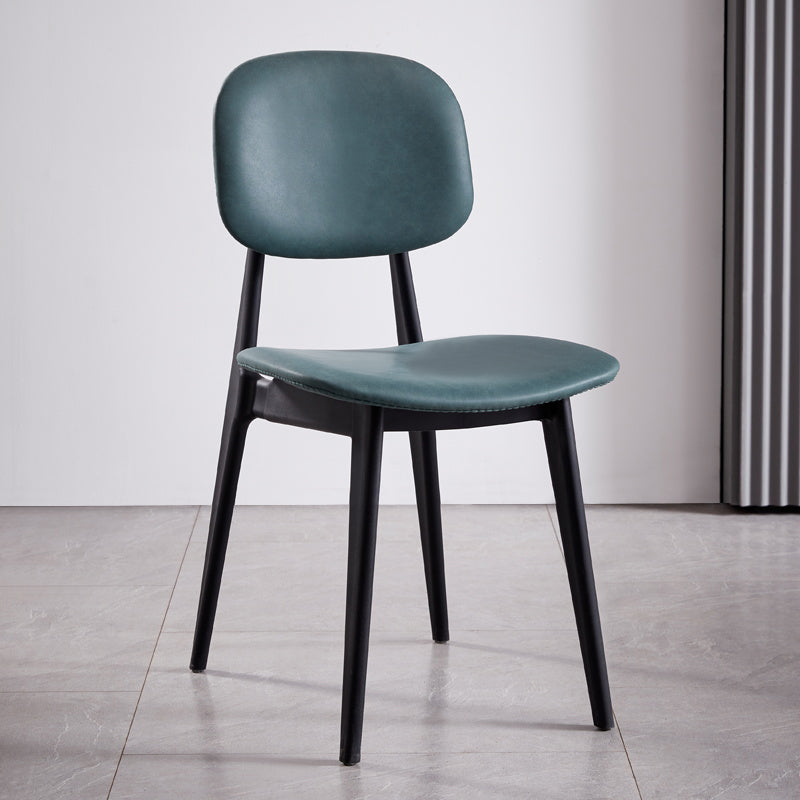 Nordic Style Armless Metal Dining Room Chair Open Back Dining Side Chair Blackish Green 1 Piece Clearhalo ' kitchen&dining_furn' 'Dining Chairs' 'Dining Tables & Seating' 'dining_chair' 'furn' 'furn_dining_chair' 'Furniture' 'furniture_dining_chair' 'Kitchen & Dining Furniture' 'kitchen' 3597501