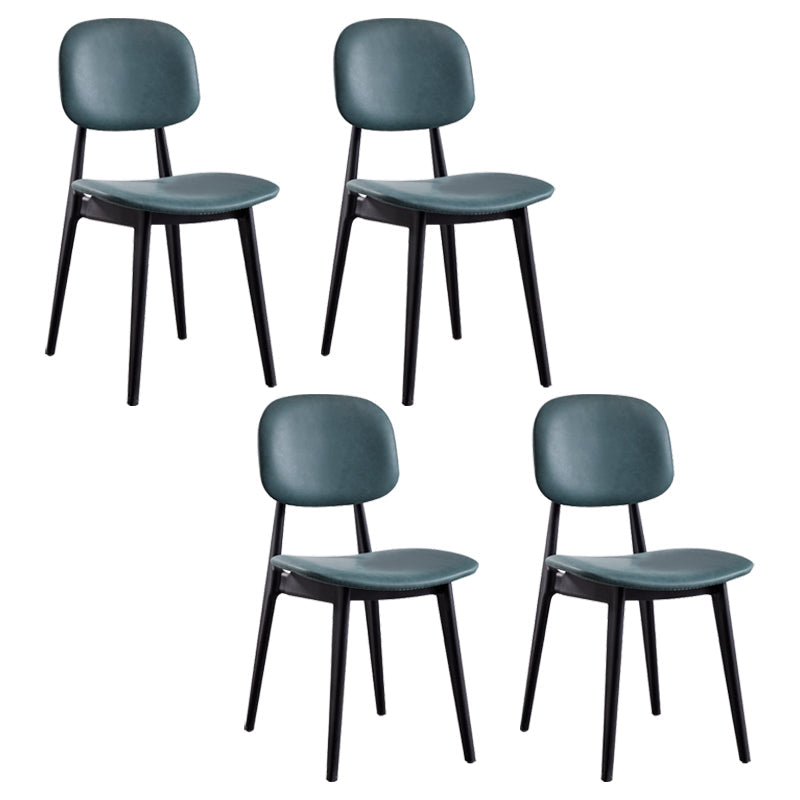 Nordic Style Armless Metal Dining Room Chair Open Back Dining Side Chair Blackish Green 4 Piece Set Clearhalo ' kitchen&dining_furn' 'Dining Chairs' 'Dining Tables & Seating' 'dining_chair' 'furn' 'furn_dining_chair' 'Furniture' 'furniture_dining_chair' 'Kitchen & Dining Furniture' 'kitchen' 3597505