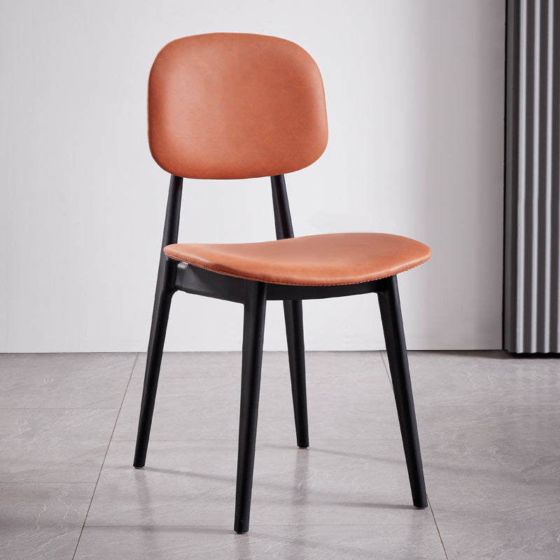 Nordic Style Armless Metal Dining Room Chair Open Back Dining Side Chair Brown 1 Piece Clearhalo ' kitchen&dining_furn' 'Dining Chairs' 'Dining Tables & Seating' 'dining_chair' 'furn' 'furn_dining_chair' 'Furniture' 'furniture_dining_chair' 'Kitchen & Dining Furniture' 'kitchen' 3597506