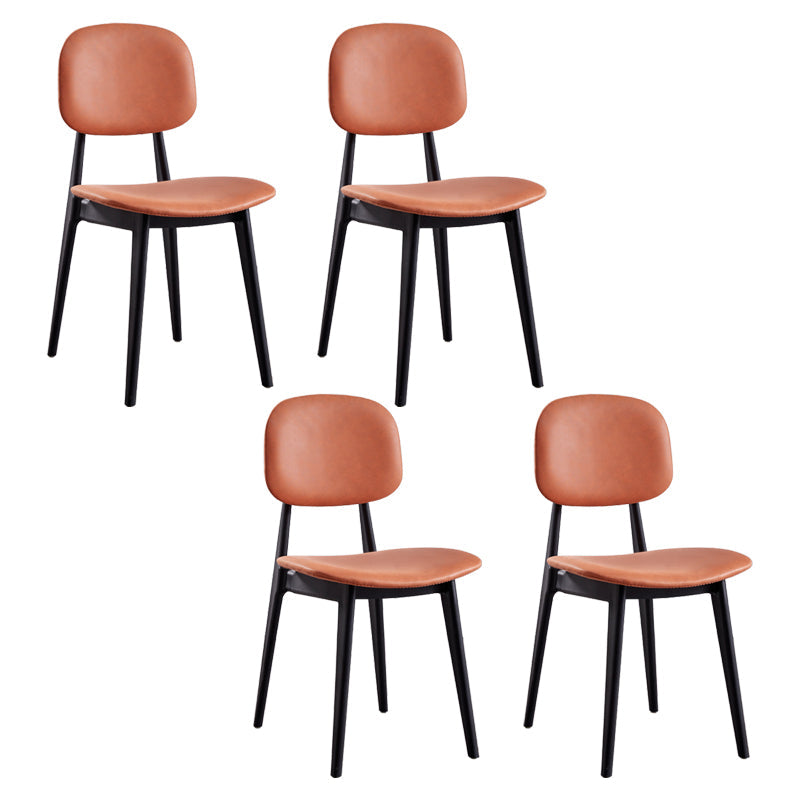 Nordic Style Armless Metal Dining Room Chair Open Back Dining Side Chair Brown 4 Piece Set Clearhalo ' kitchen&dining_furn' 'Dining Chairs' 'Dining Tables & Seating' 'dining_chair' 'furn' 'furn_dining_chair' 'Furniture' 'furniture_dining_chair' 'Kitchen & Dining Furniture' 'kitchen' 3597510