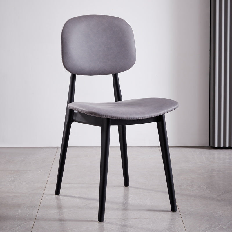 Nordic Style Armless Metal Dining Room Chair Open Back Dining Side Chair Dark Gray 1 Piece Clearhalo ' kitchen&dining_furn' 'Dining Chairs' 'Dining Tables & Seating' 'dining_chair' 'furn' 'furn_dining_chair' 'Furniture' 'furniture_dining_chair' 'Kitchen & Dining Furniture' 'kitchen' 3597512