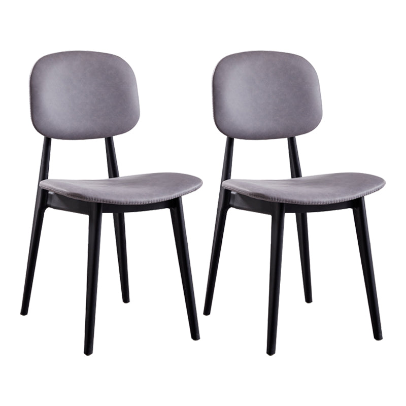 Nordic Style Armless Metal Dining Room Chair Open Back Dining Side Chair Dark Gray 2 Piece Set Clearhalo ' kitchen&dining_furn' 'Dining Chairs' 'Dining Tables & Seating' 'dining_chair' 'furn' 'furn_dining_chair' 'Furniture' 'furniture_dining_chair' 'Kitchen & Dining Furniture' 'kitchen' 3597515