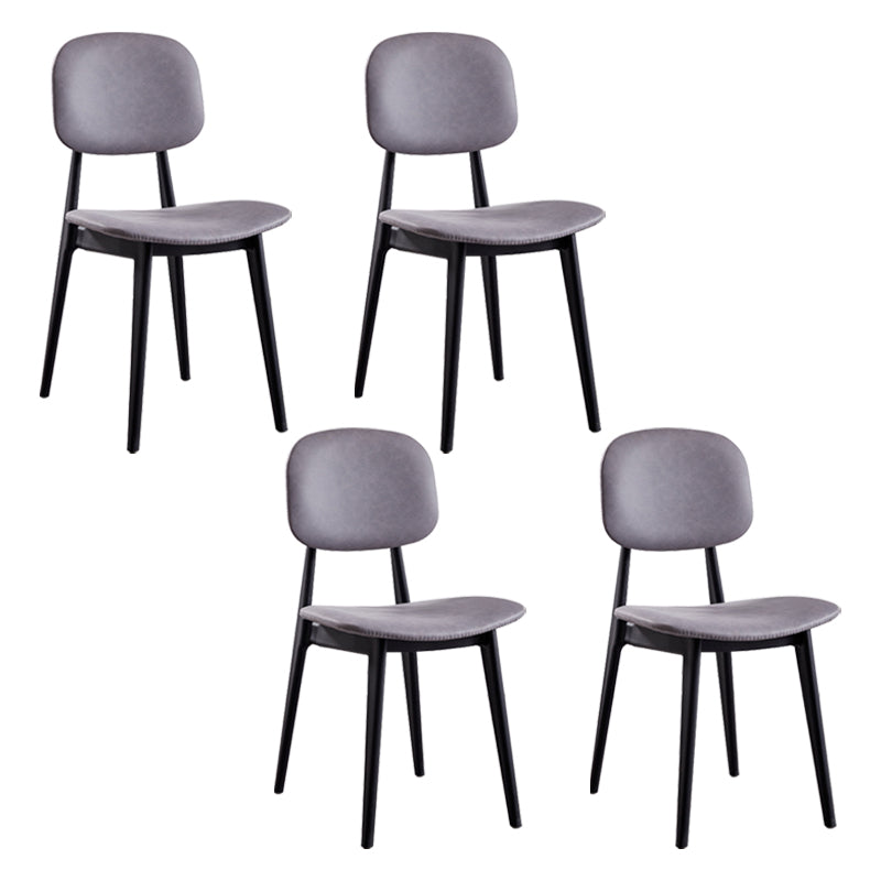 Nordic Style Armless Metal Dining Room Chair Open Back Dining Side Chair Dark Gray 4 Piece Set Clearhalo ' kitchen&dining_furn' 'Dining Chairs' 'Dining Tables & Seating' 'dining_chair' 'furn' 'furn_dining_chair' 'Furniture' 'furniture_dining_chair' 'Kitchen & Dining Furniture' 'kitchen' 3597516
