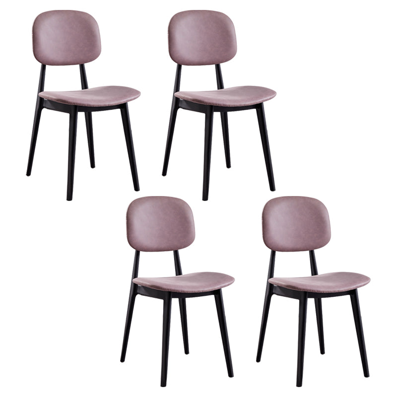 Nordic Style Armless Metal Dining Room Chair Open Back Dining Side Chair Purple 4 Piece Set Clearhalo ' kitchen&dining_furn' 'Dining Chairs' 'Dining Tables & Seating' 'dining_chair' 'furn' 'furn_dining_chair' 'Furniture' 'furniture_dining_chair' 'Kitchen & Dining Furniture' 'kitchen' 3597522