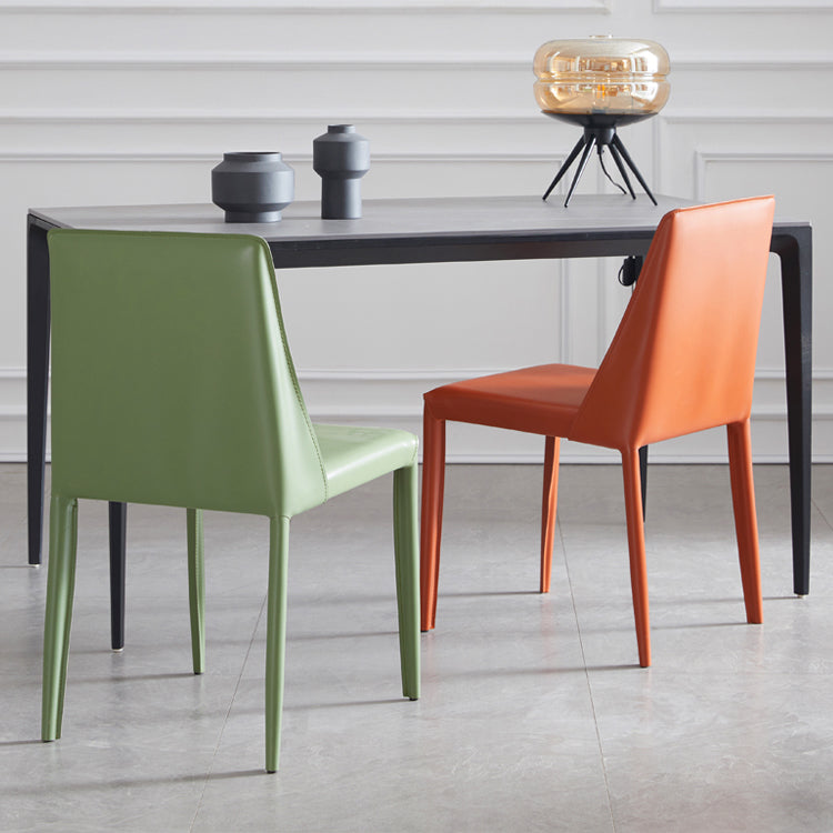 Faux Leather Contemporary Dining Chair Matte Finish Solid Back Dining Chair Clearhalo ' kitchen&dining_furn' 'Dining Chairs' 'Dining Tables & Seating' 'dining_chair' 'furn' 'furn_dining_chair' 'Furniture' 'furniture_dining_chair' 'Kitchen & Dining Furniture' 'kitchen' 3597526