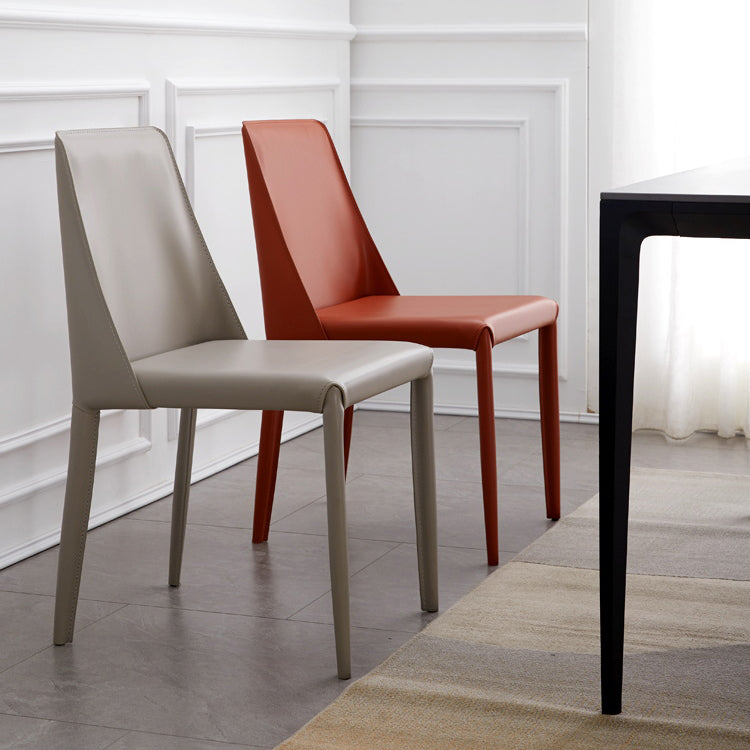 Faux Leather Contemporary Dining Chair Matte Finish Solid Back Dining Chair Clearhalo ' kitchen&dining_furn' 'Dining Chairs' 'Dining Tables & Seating' 'dining_chair' 'furn' 'furn_dining_chair' 'Furniture' 'furniture_dining_chair' 'Kitchen & Dining Furniture' 'kitchen' 3597528