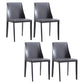 Faux Leather Contemporary Dining Chair Matte Finish Solid Back Dining Chair Dark Gray 4 Piece Set Clearhalo ' kitchen&dining_furn' 'Dining Chairs' 'Dining Tables & Seating' 'dining_chair' 'furn' 'furn_dining_chair' 'Furniture' 'furniture_dining_chair' 'Kitchen & Dining Furniture' 'kitchen' 3597533